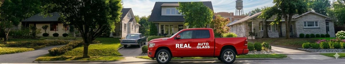 Real Auto Glass service truck in Houston Texas